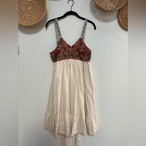 Anthropologie Zehavale Norrbotten Embroidered Silk Dress - Size 2